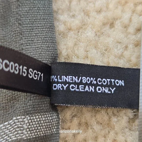 NWOT Barbour Linen/Cotton Plaid Scarf Lightweight Preppy - Picture 6 of 12